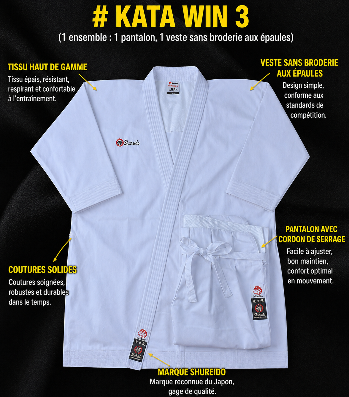 BSI : KIMONO KARATÉ – KATA WIN 3 (GABARIT LARGE )