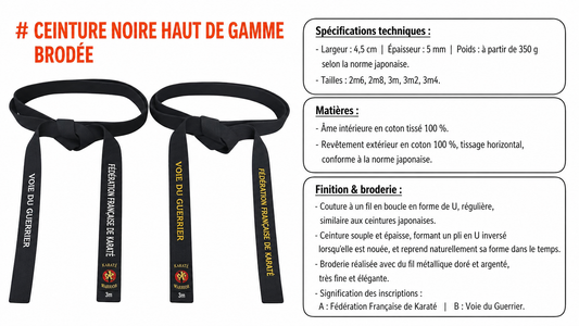 BSI Ceinture Noire Bushido – Broderie Or Premium