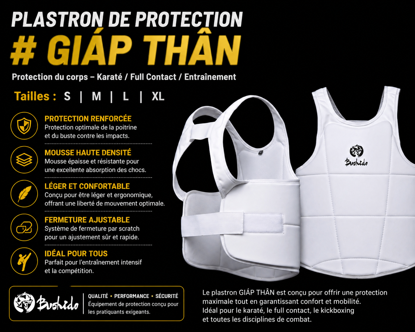 Plastron de protection – Karaté / Full Contact / Kickboxing